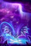  ambiguous_gender blue_eyes detailed_background dragon feral membranous_wings neytirix night nude outside sky solo spread_wings standing star starry_sky wings 