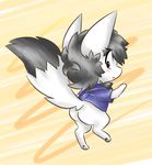  2016 angry black_nose blush butt canine chest_fur chest_tuft clothed clothing digital_media_(artwork) earth_fox earthb-kun fennec feral fox fur hair looking_at_viewer male mammal red_eyes simple_background solo surprise tuft white_fur 