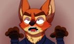  :zootopia anthro blush canine clothed clothing copy cropped_image disney expressions fox looking_at_viewer male mammal nick_wilde simple_background solo xnirox zootopia 