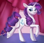  2016 blithedragon blue_eyes blush butt cutie_mark dock equine eyeshadow female feral friendship_is_magic hair hi_res hooves horn inside long_hair looking_at_viewer makeup mammal my_little_pony purple_hair purple_tail rarity_(mlp) solo underhoof unicorn 