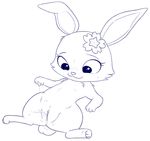  black_and_white blush cute ejaculation female jewelpet lagomorph mammal monochrome orgasm pussy pussy_ejaculation pussy_juice rabbit rawrunes ruby_(jewelpet) smile solo spread_legs spreading sweat 