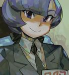  cropped eric_muentes formal hair_ribbon lila_(pokemon) necktie pokemon pokemon_(game) pokemon_sm purple_eyes purple_hair ribbon solo suit 
