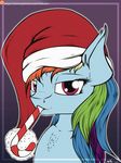  2016 bedroom_eyes candy candy_cane christmas equine eyelashes female food friendship_is_magic hair half-closed_eyes hat hi_res holidays horse long_hair looking_at_viewer mammal multicolored_hair my_little_pony neko-me patreon pink_eyes pony portrait rainbow_dash_(mlp) rainbow_hair santa_hat seductive solo 