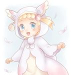  10s asymmetrical_hair audino_(cosplay) blonde_hair blue_eyes blush child costume eureka_(pokemon) hoodie looking_at_viewer nintendo open_mouth pokemon pokemon_xy porocha 