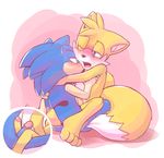  barefoot blue_eyes blue_fur blush canine fox fur green_eyes hedgehog kissing male male/male mammal miles_prower nude open_mouth penis rexin romantic_couple sonic_(series) sonic_the_hedgehog teeth tongue uncut video_games yellow_fur 