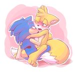  barefoot blue_eyes blue_fur blush canine fox fur green_eyes hedgehog kissing male male/male mammal miles_prower nude open_mouth penis rexin romantic_couple sonic_(series) sonic_the_hedgehog teeth tongue video_games yellow_fur 