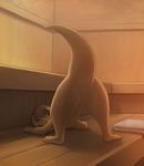  2016 adam_wan anthro anus blue_eyes brown_body brown_skin female hi_res inside looking_back mammal mustelid nude otter presenting presenting_pussy pussy raised_tail rear_view sauna smile solo suggestive towel 