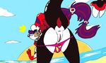  &lt;3 anthro anus beach bent_over clitoris female mammal marine markings nintendo nude outside pinniped pok&eacute;mon presenting presenting_pussy primarina purple_markings pussy recolor sand sea sea_lion seaside smile thekatdragon49 video_games water white_skin yellow_eyes 