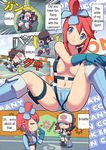  bee-j1 breasts comic fuuro fuuro_(pokemon) gym_leader highres makoto_daikichi naked_suspenders nipples pokemon pokemon_(game) pokemon_bw suspenders topless touko_(pokemon) translated white 