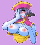  anti-earth_bomb blue_skin blush breasts chinese_clothes image_sample large_breasts lei_lei pixiv_sample purple_hair red_eyes solo vampire_(game) 