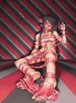  1girl bdsm blacklight blindfold bondage bound character_request feet final_fantasy_vii gagged nude source_request tifa_lockheart toes 