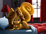  4:3 bed breasts brown_hair female fur hair hannah_the_usul lying mammal neopets nezuya nipples nude on_side petite rodent solo squirrel usul wallpaper wide_hips yellow_fur 