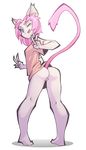  2016 ;p alpha_channel animal_humanoid blue_eyes bottomless breasts butt cat_humanoid clothed clothing feline female fur hair human humanoid long_hair looking_at_viewer looking_back mammal no_underwear one_eye_closed peace_sign_(disambiguation) pink_fur pink_hair pussy shirt simple_background solo standing thepinkpirate tongue tongue_out transparent_background wink 