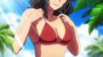  1girl adjusting_swimsuit amagami animated animated_gif beach bikini breasts female ocean solo swimsuit tanamachi_kaoru 