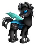  2016 absurd_res alpha_channel ambiguous_gender changeling feral hi_res hole_(anatomy) hooves horn insect_wings my_little_pony pridark scar simple_background solo transparent_background wings 