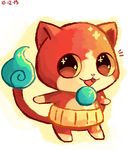  bell cat cute fangs feline fur jibanyan male mammal red_fur right-stuff smile solo spirit video_games yo-kai_watch youkai 