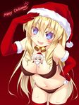  :d =_= arm_up ass_visible_through_thighs bangs bare_shoulders beard bell bell_collar between_breasts black_bra black_panties blonde_hair blue_eyes blush_stickers borrowed_character bra breasts character_request chibi cleavage collar collarbone cow_bell cowboy_shot delores_(mvv) drill_hair elbow_gloves eyebrows_visible_through_hair facial_hair facial_mark fur_trim gloves gradient gradient_background hair_between_eyes hand_on_hip hand_on_own_head hat heart highres large_breasts leaning_forward lethe-shion long_hair looking_at_viewer merry_christmas navel open_mouth original panties pom_pom_(clothes) red_background red_gloves red_legwear santa_hat sidelocks smile solo thighhighs underwear very_long_hair white_hair 