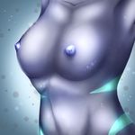  ambiguous_species anthro areola breasts female navel nightart nipples nude simple_background solo 