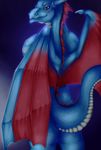  anthro butt dragon horn looking_at_viewer male nightart nude smile solo standing wings 