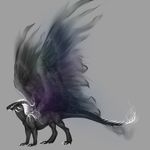  ambiguous_gender dragon feral horn nightart simple_background solo standing wings 