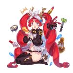  antlers artist_request black_legwear black_panties fang holding long_hair looking_at_viewer navel no_shoes official_art open_mouth otohime_(uchi_no_hime-sama) panties pointy_ears purple_eyes red_hair seashell seiza shell sitting solo transparent_background twintails uchi_no_hime-sama_ga_ichiban_kawaii underwear very_long_hair 