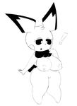  anthro anthrofied big_breasts big_thighs breasts female mindnomad monochrome nintendo nude pichu pok&eacute;mon pok&eacute;morph pussy solo standing subtle_genitalia subtle_pussy video_games 