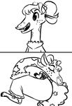  2016 anthro black_and_white braces clothed clothing disney edy_(inkyfrog) fan_character female freckles giraffe horn inkyfrog mammal monochrome simple_background sleeping smile solo white_background young zootopia 