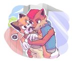  angry bad_touch blush canine coyote forced fox frown grope hug hugging_from_behind looking_back mammal mohawk naughty_face rexin speech_bubble 