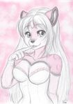  anthro breasts canine clothed clothing female fox looking_at_viewer mammal monochrome open_mouth sketch smile solo vani-fox 