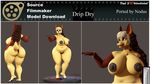  3d_(artwork) anthro big_butt breasts butt digital_media_(artwork) dripdry endless_(artist) female hi_res mammal nude solo source_filmmaker 