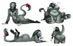  anthro big_breasts black_fur bow breasts female fullmetalmentalist fur looking_at_viewer mammal monster nude pussy ribbons scp-1471 scp_foundation skull solo tongue 