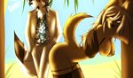  beach breasts butt canine dog mammal saintversa seaside 
