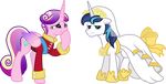  clothed clothing crossdressing cutie_mark dress duo equine feathered_wings feathers female feral friendship_is_magic giggling hair horn mactavish1996 male mammal multicolored_hair my_little_pony princess_cadance_(mlp) shining_armor_(mlp) unicorn uniform winged_unicorn wings 