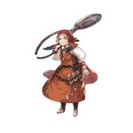  apron bandana belt blue_eyes boots brown_hair full_body granblue_fantasy jewelry minaba_hideo necklace official_art old_woman rosine_(granblue_fantasy) solo transparent_background 