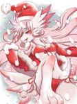  artist_request christmas_hat dragon furry open_mouth pink_hair 