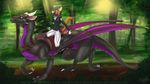  anthro canine clothed clothing dragon duo female feral male mammal outside pocketcookie princess_(paigeforsyth) reins smile standing zaros_drahkiin 