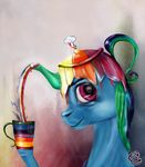  beverage cutie_mark equine female feral friendship_is_magic fur hair horse mammal miradge multicolored_hair my_little_pony pegasus pony rainbow_dash_(mlp) rainbow_hair solo tea teapot wings 