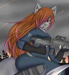  canine clothing emo flamewolf fox hair hybrid kayla_kitsune long_hair mammal solo weapon wolf 
