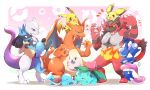  azuma_minatsu charizard greninja group incineroar ivysaur jigglypuff lucario mewtwo pichu pikachu pokemon squirtle 