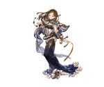  bow_(instrument) breasts brown_eyes brown_hair cleavage full_body granblue_fantasy hairband instrument long_hair medium_breasts minaba_hideo navel novei_(granblue_fantasy) official_art solo teeth transparent_background violin 