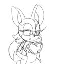  2016 animated anthro bat bouncing_breasts breasts chauvels clothed clothing elbow_gloves female gloves mammal monochrome rouge_the_bat simple_background solo sonic_(series) tagme white_background wings 