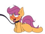  alpha_channel blush chest_tuft collar cub equine female feral friendship_is_magic hair leash mammal mr_rottson my_little_pony open_mouth pegasus purple_eyes purple_hair scootaloo_(mlp) tongue tongue_out tuft wings young 