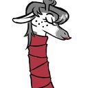  2016 anthro clothed clothing disney edy_(inkyfrog) eyes_closed fan_character female freckles giraffe horn inkyfrog lipstick makeup mammal restricted_palette scarf side_view simple_background solo white_background zootopia 