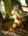  3d_(artwork) anthro ashnar breasts digital_media_(artwork) featureless_breasts female mammal nude outside rodent solo squirrel tongue tongue_out water wide_hips 