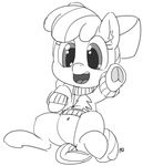  apple_bloom_(mlp) clothed clothing cub cute earth_pony equine female friendship_is_magic happy horse mammal my_little_pony navel open_mouth pabbley pony simple_background sketch smile solo teeth tongue white_background wide_eyed young 