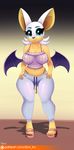  2016 anthro bat big_breasts breasts don_ko female mammal rouge_the_bat smile solo sonic_(series) wings 