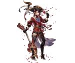  aoidos coat coattails feathers flower full_body gloves granblue_fantasy guitar hat hat_feather high_heels holding holding_flower holding_instrument instrument long_hair looking_at_viewer male_focus minaba_hideo official_art orange_eyes petals pink_hair red_coat red_flower red_rose rose rose_petals sleeve_cuffs solo transparent_background treble_clef very_long_hair 