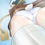  ass black_hair brave_witches brown_eyes from_behind from_below kanno_naoe looking_back panties scarf solo striker_unit t_jiroo_(ringofriend) tail thighs underwear white_panties world_witches_series 