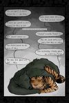  canine comic cuddling deishido feline lying male male/male mammal plant text tiger wolf 