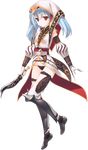  aquaplus armor armored_boots blue_hair boots bou dungeon_travelers_2 expressionless flat_chest full_body highres holding holding_knife knife official_art red_eyes solo transparent_background tsurara_(dungeon_travelers_2) 